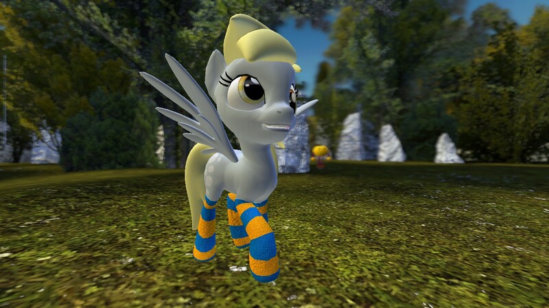 Size: 1366x768 | Tagged: safe, artist:aybfim, derpibooru import, derpy hooves, pegasus, pony, 3d, 3d model, clothes, female, gmod, hungry pumpkin, mare, socks, solo