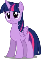 Size: 3000x4338 | Tagged: safe, artist:dashiesparkle, derpibooru import, twilight sparkle, twilight sparkle (alicorn), alicorn, pony, the cutie map, confused, cute, female, folded wings, frown, mare, raised eyebrow, simple background, solo, transparent background, twiabetes, vector, wings