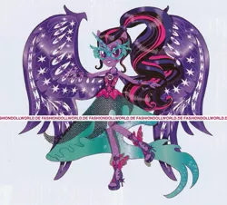 Size: 1025x925 | Tagged: safe, derpibooru import, sci-twi, twilight sparkle, equestria girls, friendship games, clothes, concept art, doll, high heels, image, it begins, jpeg, midnight sparkle, ponied up, toy, watermark