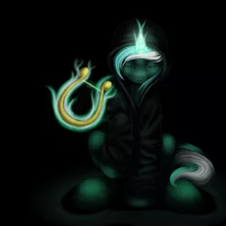 Size: 3600x3600 | Tagged: artist:1nakir1, clothes, crying, emo lyra, fanfic:background pony, hoodie, lyra heartstrings, lyre, sad, safe, solo