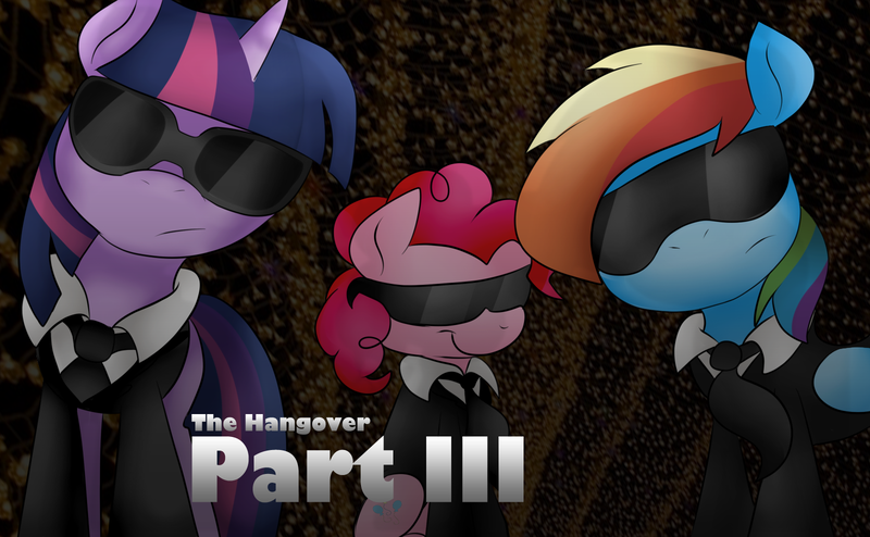 Size: 1600x988 | Tagged: safe, derpibooru import, pinkie pie, rainbow dash, twilight sparkle, crossover, parody, the hangover, the hangover: part iii