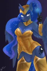 Size: 1200x1800 | Tagged: anthro, armor, armpits, artist:mrscurlystyles, derpibooru import, princess luna, safe, solo, unconvincing armor