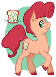 Size: 658x900 | Tagged: safe, artist:taritoons, derpibooru import, oc, oc:fairy bread, unofficial characters only, offspring, parent:cheese sandwich, parent:pinkie pie, parents:cheesepie, simple background, transparent background