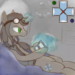 Size: 500x500 | Tagged: artist:mabu, ask, askgamingwhooves, beanbag chair, bio, derpibooru import, doctor who, doctor whooves, game, gamer, goggles, nintendo, reference sheet, safe, time turner, tumblr, video game