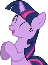 Size: 6000x8144 | Tagged: absurd resolution, artist:schmuzart, clapping, clapping ponies, derpibooru import, eyes closed, look before you sleep, meme origin, safe, simple background, solo, transparent background, twilight sparkle, vector