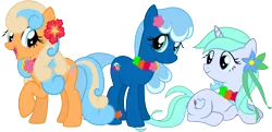 Size: 6000x2906 | Tagged: safe, artist:pilot231, derpibooru import, oc, oc:ocean blossom, oc:sea foam ep, oc:shelly shores, unofficial characters only, earth pony, pony, unicorn