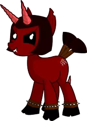 Size: 552x762 | Tagged: artist needed, safe, derpibooru import, oc, unofficial characters only, bicorn, bracelet, cloven hooves, multiple horns, spiked wristband