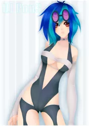 Size: 2893x4092 | Tagged: artist:shuniyamasaki, breasts, busty vinyl scratch, cleavage, derpibooru import, female, human, humanized, light skin, nudity, solo, solo female, suggestive, vinyl scratch, wrong eye color