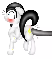 Size: 1700x2000 | Tagged: artist:thepianistmare, black hair, blushing, butt grab, butt rub, butt touch, derpibooru import, embarrassed, grope, hoof on butt, molestation, oc, oc:klavinova, plot, scrunchy face, suggestive, surprised, unofficial characters only