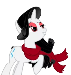 Size: 5000x5264 | Tagged: absurd resolution, artist:crimson, black hair, clothes, cutie mark, derpibooru import, fangs, rarity, recolor, red eyes, safe, scarf, simple background, solo, transparent background, vampire, vector