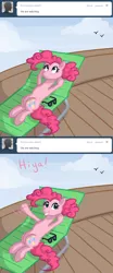 Size: 500x1200 | Tagged: safe, artist:alipes, derpibooru import, pinkie pie, earth pony, pony, ask pinkie pierate, ask, comic, female, mare, solo, sunglasses, tumblr