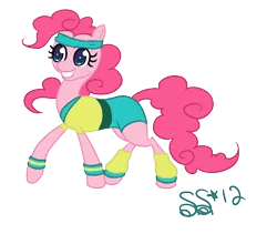 Size: 1560x1316 | Tagged: artist:alipes, derpibooru import, pinkie pie, safe, solo, workout outfit