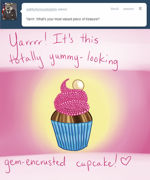 Size: 1000x1200 | Tagged: artist:alipes, ask, ask pinkie pierate, cake, cupcake, derpibooru import, safe, tumblr