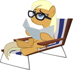 Size: 2839x2728 | Tagged: a friend in deed, apple cobbler, apple family member, artist:mahaugher, derpibooru import, glasses, safe, simple background, solo, sunbathing, tanning, tanning mirror, transparent background, vector