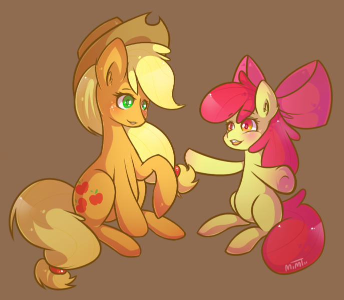 Size: 804x702 | Tagged: apple bloom, applejack, artist:mimtii, derpibooru import, safe