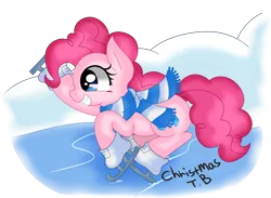 Size: 1280x937 | Tagged: artist:korchristmas, cute, derpibooru import, pinkie pie, safe, skate, solo, winter wrap up