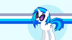 Size: 1920x1080 | Tagged: safe, artist:dnkovic, artist:jaelachan, derpibooru import, edit, vinyl scratch, pony, unicorn, abstract background, female, glasses, mare, solo, vector, wallpaper, wallpaper edit