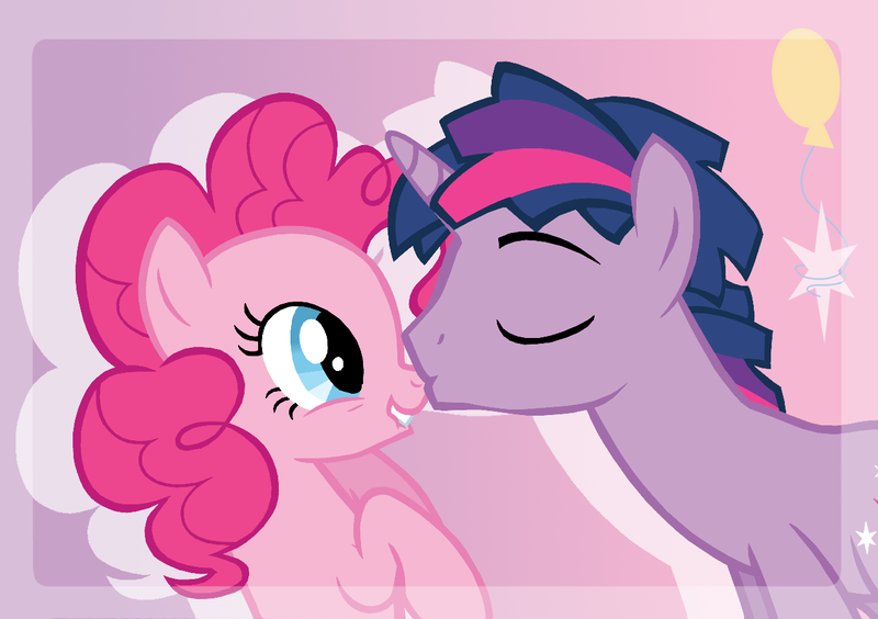 Size: 1279x901 | Tagged: artist:dilemmas4u, derpibooru import, duskpie, dusk shine, female, half r63 shipping, kissing, lip bite, male, pinkie pie, rule 63, safe, shipping, show accurate, straight, twilight sparkle