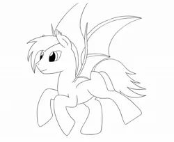 Size: 989x807 | Tagged: safe, artist:fred7162, derpibooru import, oc, unofficial characters only, bat pony, pony, monochrome, solo