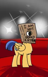 Size: 329x524 | Tagged: safe, artist:askcockyflash, derpibooru import, flash sentry, pony, bag on head, bland, cultural reference, male, paper bag, solo