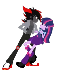 Size: 757x953 | Tagged: safe, artist:afrina1, artist:pdorothynics, derpibooru import, twilight sparkle, twilight sparkle (alicorn), equestria girls, crossover, crossover shipping, equestria girls-ified, female, holding, male, shadow the hedgehog, shadtwi, shipping, sonic the hedgehog (series), straight