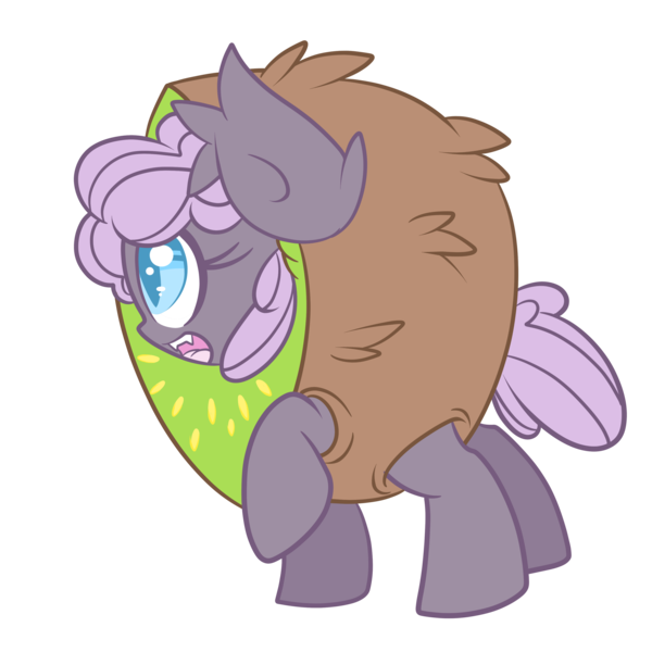 Size: 3500x3500 | Tagged: safe, artist:starlightlore, derpibooru import, oc, oc:sirocca, unofficial characters only, bat pony, pony, clothes, costume, fruit, kiwi fruit, simple background, solo, transparent background