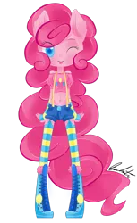 Size: 1024x1670 | Tagged: safe, artist:j-lin-mlp, derpibooru import, pinkie pie, anthro, ambiguous facial structure, simple background, solo, tongue out, transparent background