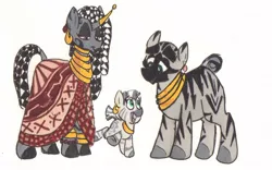 Size: 1024x639 | Tagged: artist:frankilew, derpibooru import, filly, parent, safe, traditional art, younger, zebra, zecora