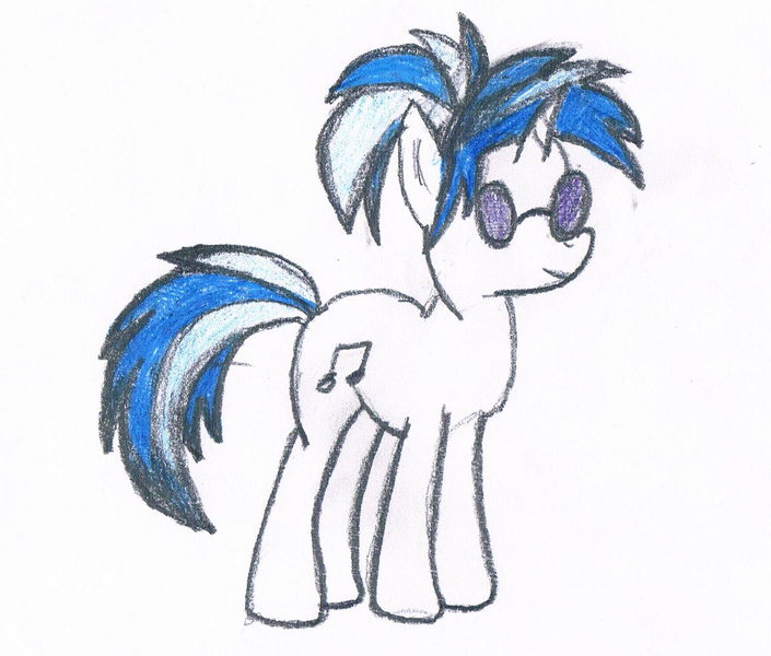 Size: 1586x1349 | Tagged: safe, artist:eerika-l, derpibooru import, vinyl scratch, alternate hairstyle, ponytail, solo