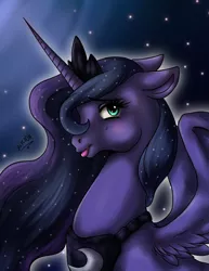 Size: 612x792 | Tagged: safe, artist:dslycaon, derpibooru import, princess luna, floppy ears, solo, tongue out