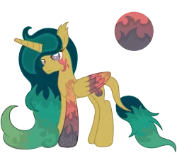 Size: 927x800 | Tagged: safe, artist:silverromance, derpibooru import, oc, unofficial characters only, alicorn, pony, alicorn oc, alternate universe, blind, colored wings, cutie mark, magical lesbian spawn, multicolored wings, offspring, parent:princess luna, parent:sunset shimmer, parents:lunashimmer, solo