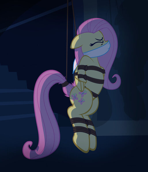 633864 - arm behind back, armbinder, artist:radiantrealm, bondage, bound  wings, cloth gag, derpibooru import, eyes closed, fluttershy, gag, imminent  rape, imminent sex, rope, rope bondage, semi-grimdark, show accurate, show  accurate porn, suggestive,