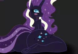 Size: 2000x1400 | Tagged: alternate color palette, anthro, artist:mofetafrombrooklyn, ass, blushing, derpibooru import, nightmare rarity, nightmare rearity, solo, spoiler:comic, stupid sexy nightmare rarity, suggestive, underhoof, unguligrade anthro