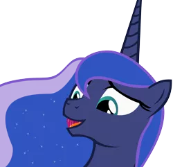 Size: 8650x8355 | Tagged: suggestive, artist:emu34b, derpibooru import, princess luna, absurd resolution, drool, female, missing accessory, open mouth, show accurate, simple background, solo, solo female, tongue out, transparent background, vector