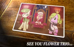 Size: 1280x809 | Tagged: artist:why485, ask, ask the flower trio, clothes, costume, daisy, flower trio, flower wishes, lily, lily valley, roseluck, safe, tumblr