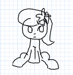 Size: 511x524 | Tagged: animated, artist:why485, ask, ask the flower trio, graph paper, lily, lily valley, monochrome, safe, solo, tumblr