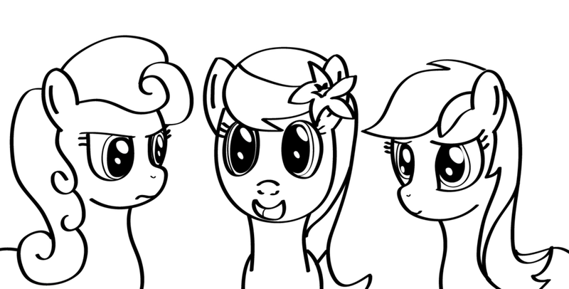 Size: 1024x520 | Tagged: artist:why485, ask, ask the flower trio, daisy, flower trio, flower wishes, lily, lily valley, monochrome, roseluck, safe, tumblr