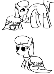 Size: 800x1086 | Tagged: artist:why485, ask, ask the flower trio, clothes, comic, dress, female, filly, lily, lily valley, monochrome, oc, safe, tumblr, younger