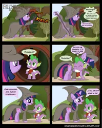 Size: 2505x3140 | Tagged: artist:shadowdark3, bilbo baggins, comic, crossover, derpibooru import, gandalf, lord of the rings, safe, spike, twilight sparkle