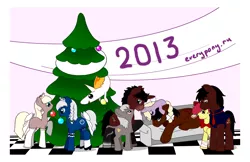 Size: 1700x1100 | Tagged: safe, artist:daisy, derpibooru import, oc, unofficial characters only, crossover, gift art, new year