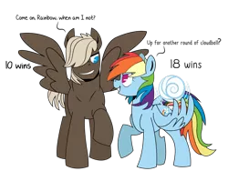 Size: 1024x769 | Tagged: safe, artist:dbkit, derpibooru import, dumbbell, rainbow dash, ask, cloud ball, friendship, tumblr