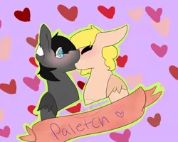 Size: 960x769 | Tagged: artist:admiralcutiepie, derpibooru import, digital art, gay, kissing, male, oc, oc:etchasketch, oc:palette, paletch, safe, shipping, sideview, unofficial characters only