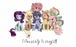 Size: 1280x800 | Tagged: dead source, safe, artist:art-by-flier, derpibooru import, applejack, fluttershy, pinkie pie, rainbow dash, rarity, sunset shimmer, twilight sparkle, twilight sparkle (alicorn), alicorn, pony, alternate mane seven, female, mane six, mare