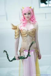 Size: 1366x2048 | Tagged: artist:lizbrickleycosplay, belly button, cleavage, cosplay, derpibooru import, female, fluttershy, human, irl, irl human, loincloth, midriff, my little pony princess warriors, photo, safe