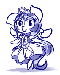 Size: 609x752 | Tagged: safe, artist:krucification, derpibooru import, oc, unofficial characters only, alicorn, pony, clothes, crown, cure twinkle, dress, looking at you, magical girl, monochrome, precure