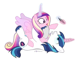 Size: 860x660 | Tagged: artist:dm29, derpibooru import, duo, fight, magic, misleading thumbnail, not what it looks like, princess cadance, remote control, safe, shining armor, simple background, transparent background