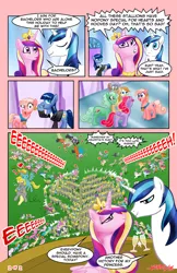 Size: 792x1224 | Tagged: safe, artist:henbe, derpibooru import, cheerilee, fluttershy, nurse redheart, pinkie pie, princess cadance, rainbow dash, rarity, shining armor, changeling, crystal pony, human, pony, 80s, 80s cheerilee, :o, bedroom eyes, charge, comic, darth vader, eeee, eye contact, eyes closed, female, floppy ears, gone horribly right, hape, heart, hug, it's a trap, male, open mouth, pinkamena diane pie, prince of love, princess of love, royal guard, shiningcadance, shipping, smiling, squee, star wars, straight, tie fighter, valentine's day, waldo, wide eyes, wine glass, x-wing