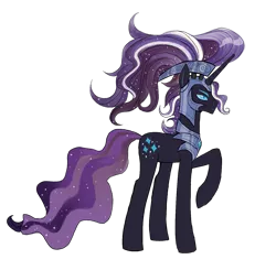 Size: 1748x1714 | Tagged: armor, artist:fiona, derpibooru import, elusive, nightmare elusive, nightmare rarity, rule 63, safe, solo