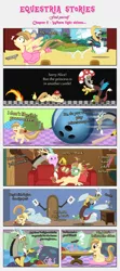 Size: 2429x5467 | Tagged: artist:estories, ballet, baseball bat, bowling ball, bucking, cap, clothes, comic, comic:find yourself, cosplay, costume, derpibooru import, discord, discord lamp, hat, in another castle, mario's hat, oc, oc:alice goldenfeather, pillow, safe, super mario bros., tea party