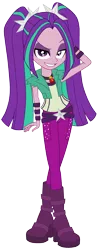 Size: 1278x3297 | Tagged: safe, artist:imperfectxiii, artist:starshame, derpibooru import, edit, vector edit, aria blaze, equestria girls, rainbow rocks, amulet, boots, clothes, crossed legs, high heel boots, looking at you, necklace, role reversal, shoes, simple background, solo, transparent background, vector, wristband